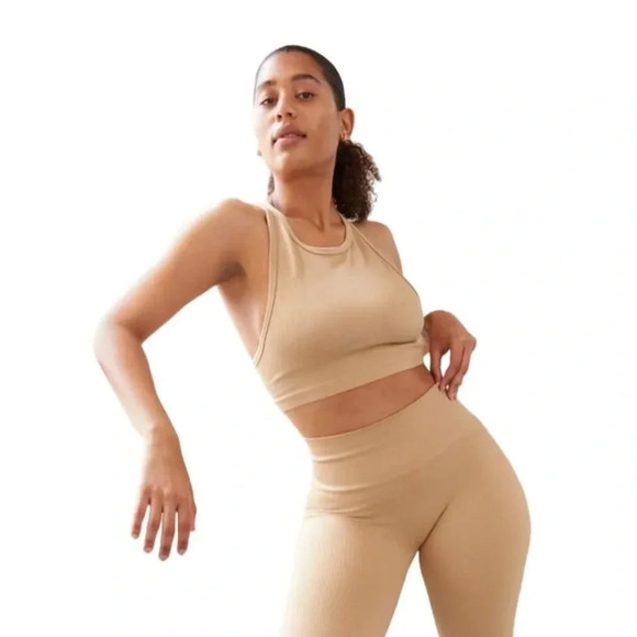 Aritzia TNA Body Glide Bra Top | Sand Bluff | Size  L - Picture 2 of 8